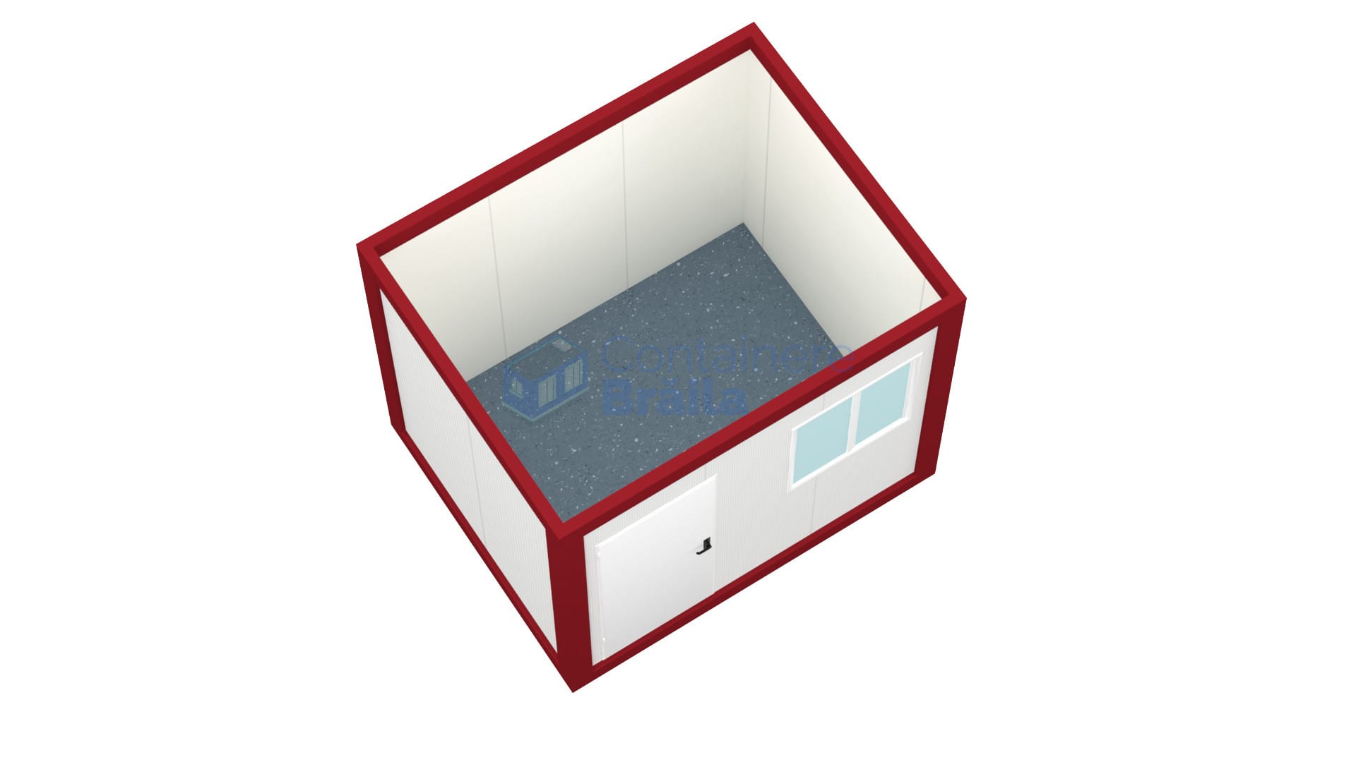 container birou braila 3metri rosu2