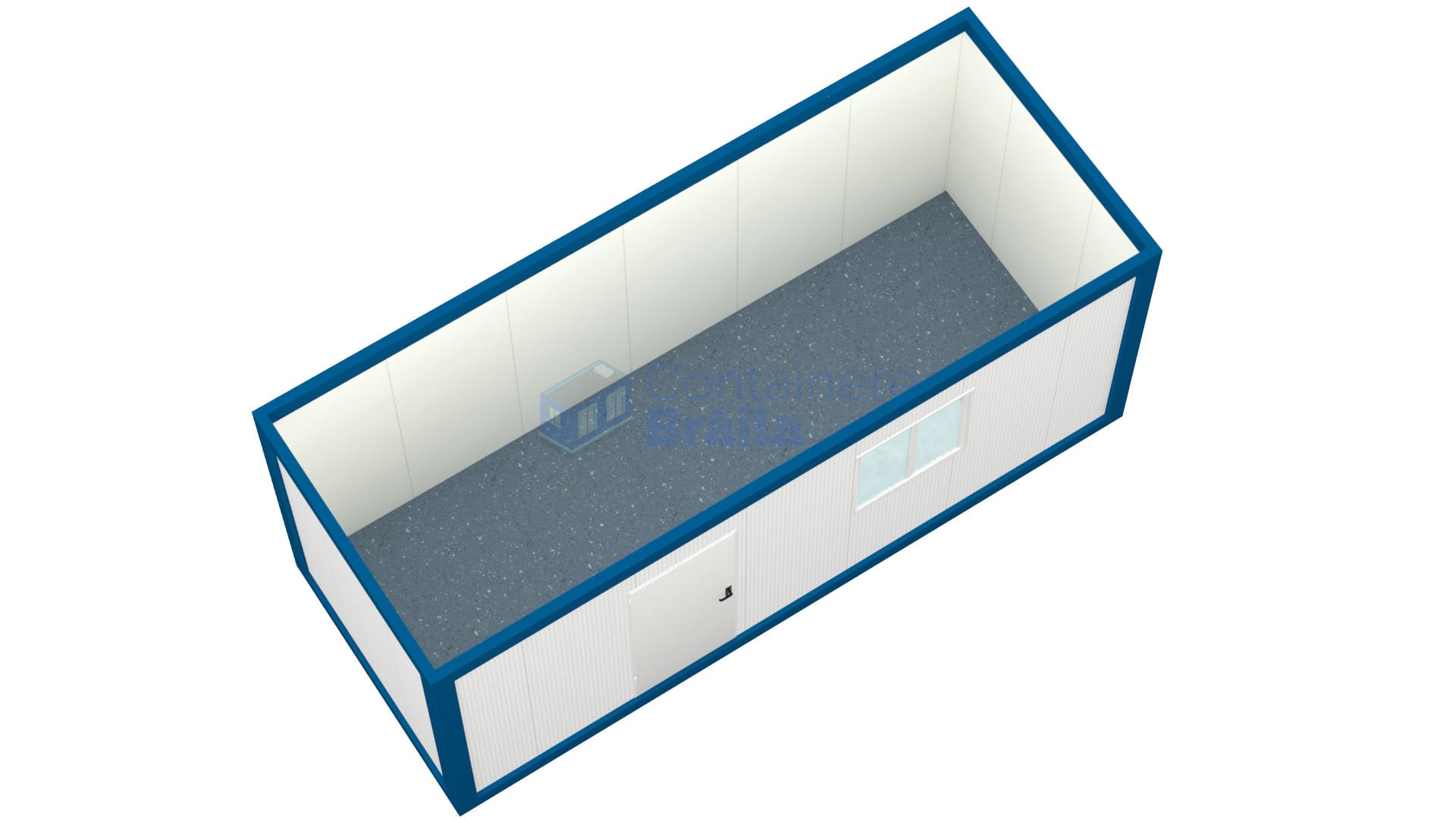 container birou braila 6metri 1geam albastru2