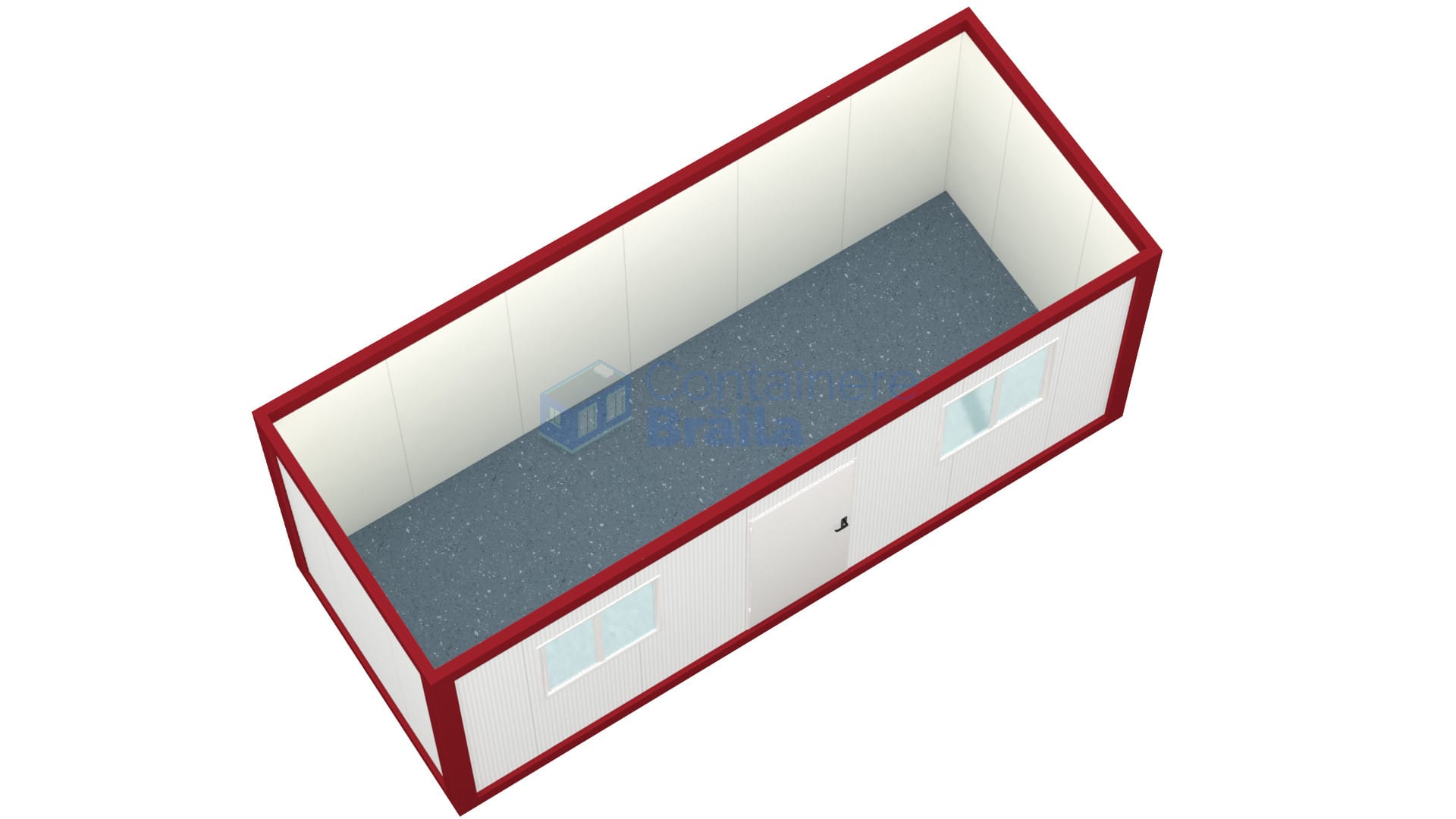 container birou braila 6metri 2geamuri rosu2