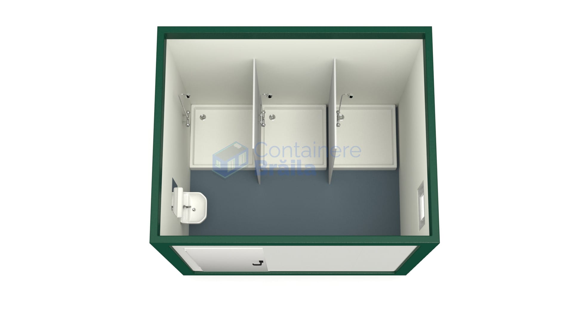container sanitar braila 3metri 3dusuri verde