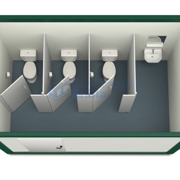 container sanitar braila 4metri 3wc verde