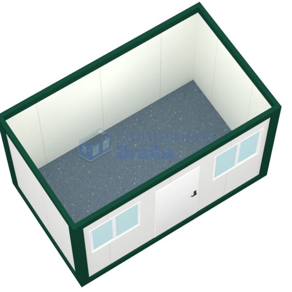 container santier braila 4metri 2geamuri verde2